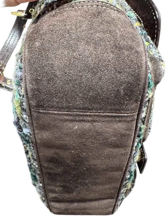 RARE VTG Coach Soho Womens Tweed Shoulder Bag Wool Alpaca Brown Green Y2K - Picture 6 of 16